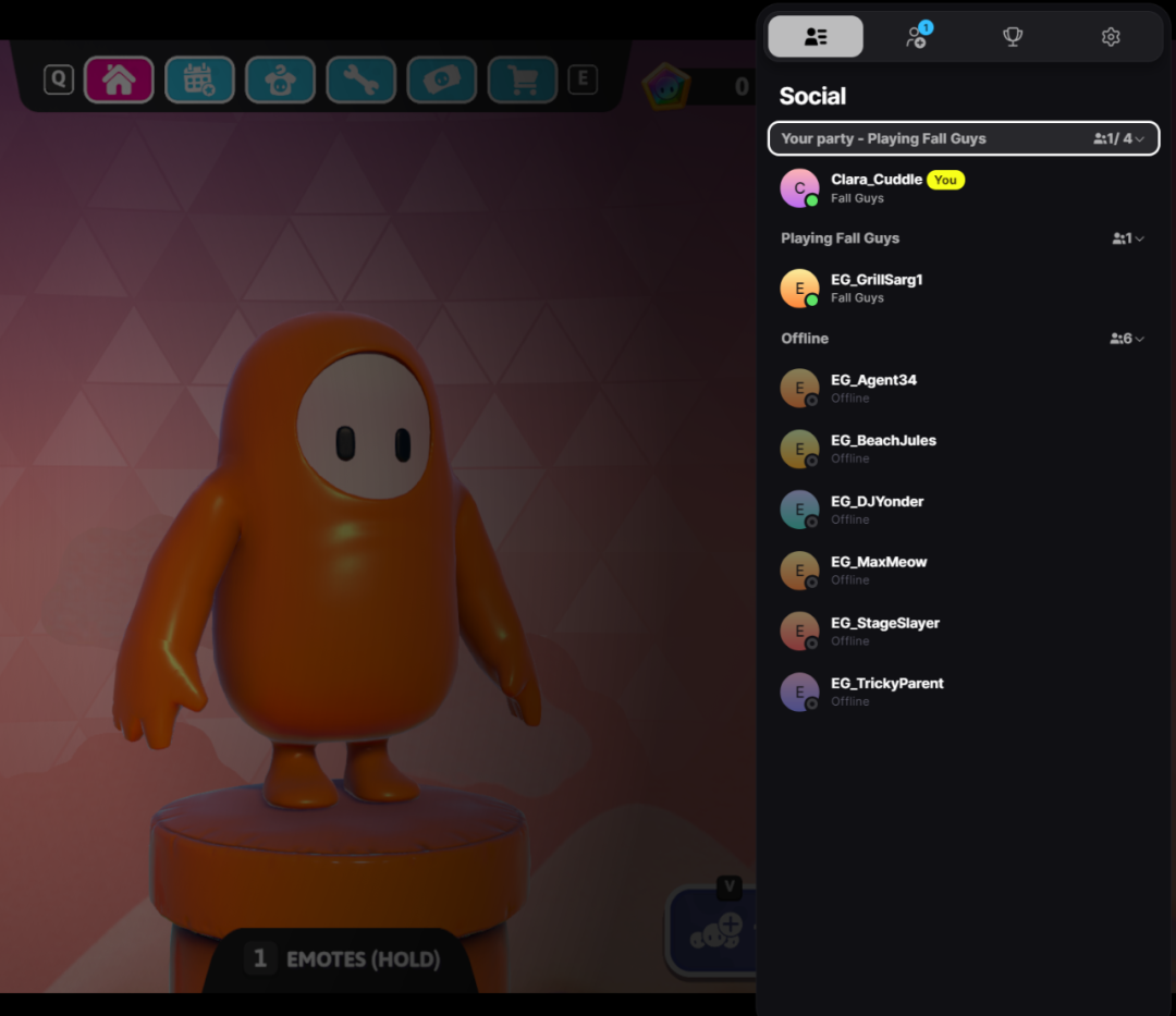 Epic Social Overlay功能界面示意图