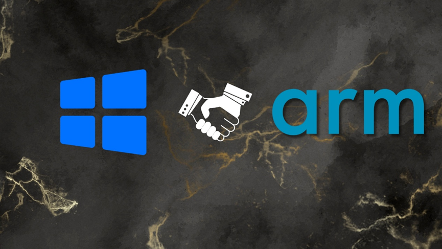 微软 Windows 与 ARM 合作徽标示意图