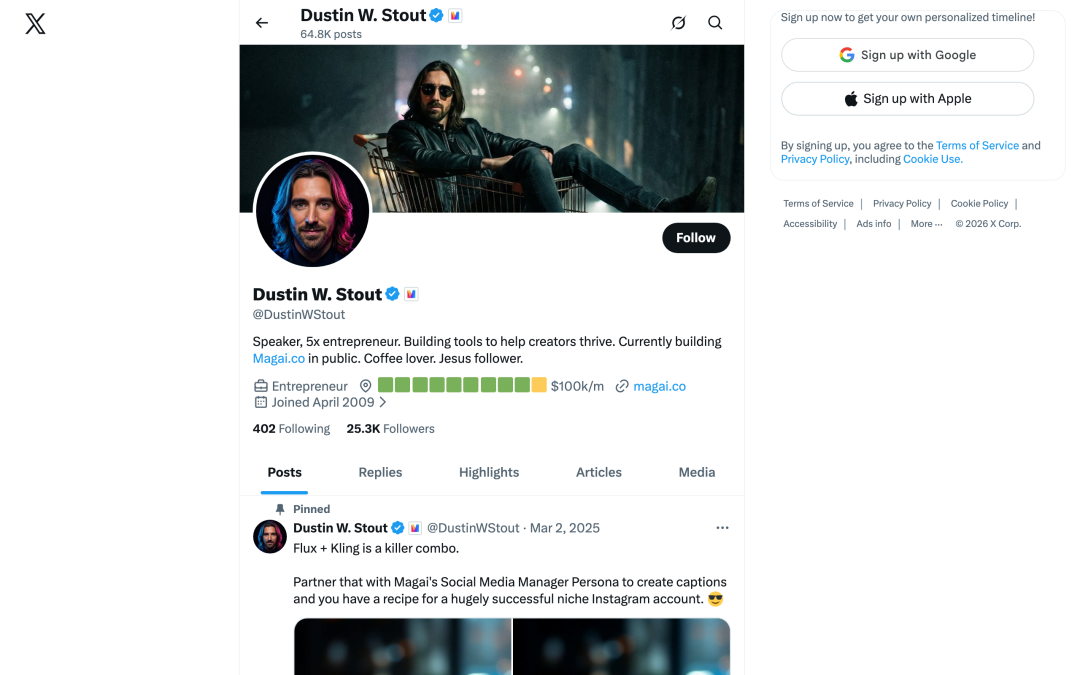 Dustin W. Stout的Twitter个人主页截图