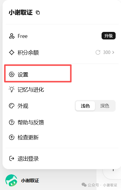 WorkBuddy设置菜单入口
