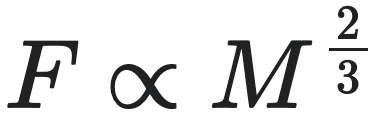 F ∝ M^2/3