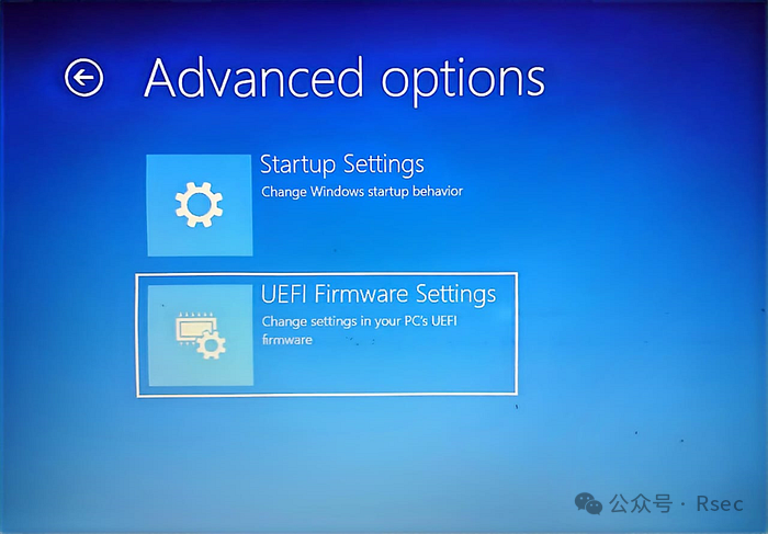 Windows 系统高级选项界面