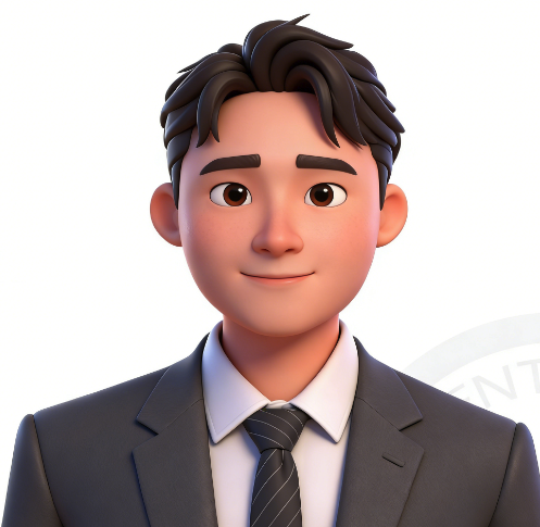 一个穿着西装的卡通男性角色