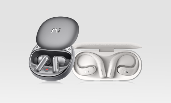 未来智能AI会议耳机黑色与白色版本对比图