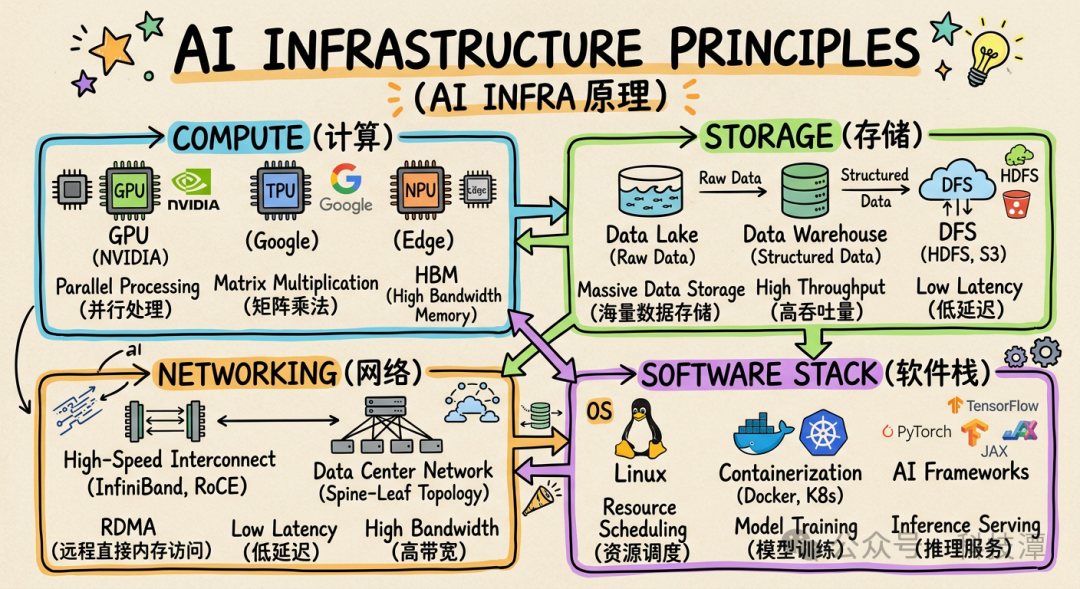 AI基础设施原理手绘信息图