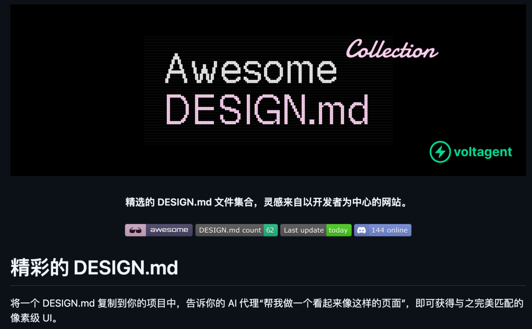 Awesome DESIGN.md 项目主页