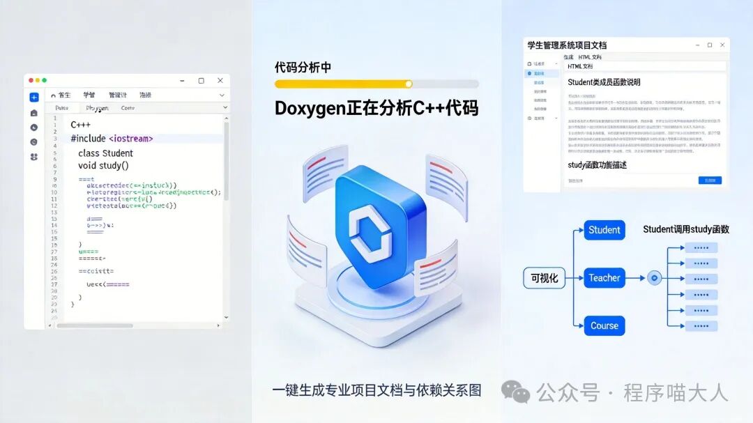 Doxygen分析C++代码并生成文档与依赖关系示意图