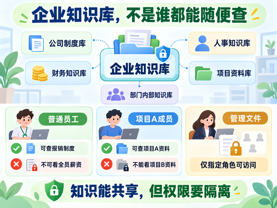 企业知识库权限管理:公司制度、财务、人事、项目资料隔离