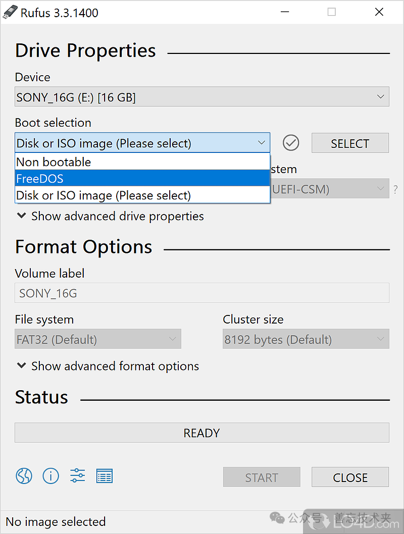 Rufus引导类型选择界面