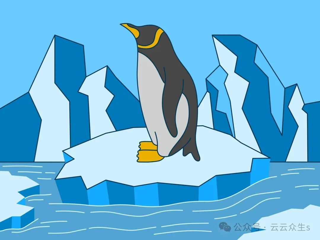 企鹅冰山插画