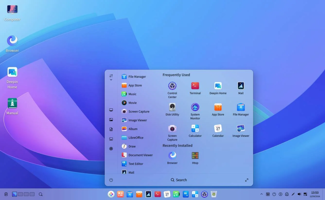 Deepin 23 桌面环境与开始菜单