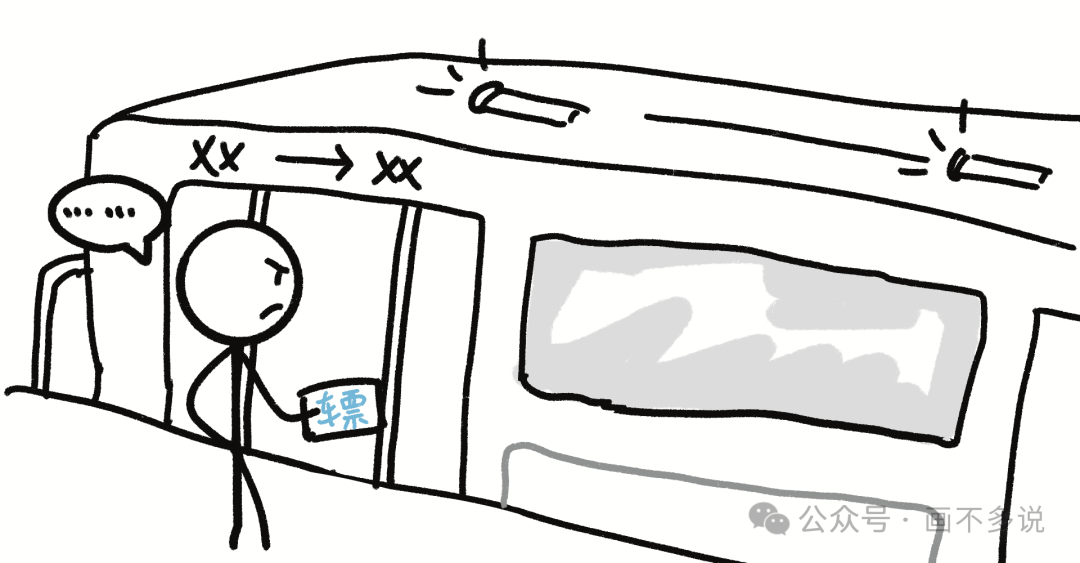 手持车票的乘客漫画