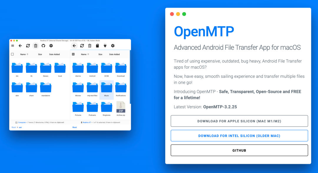 OpenMTP软件介绍与下载界面