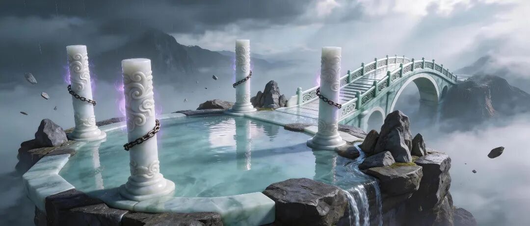 悬浮仙岛场景概念图