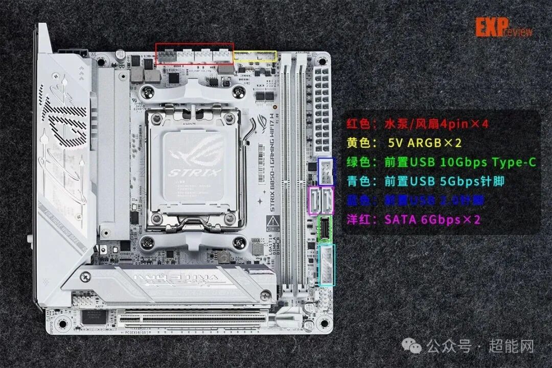 主板上部接口标注图