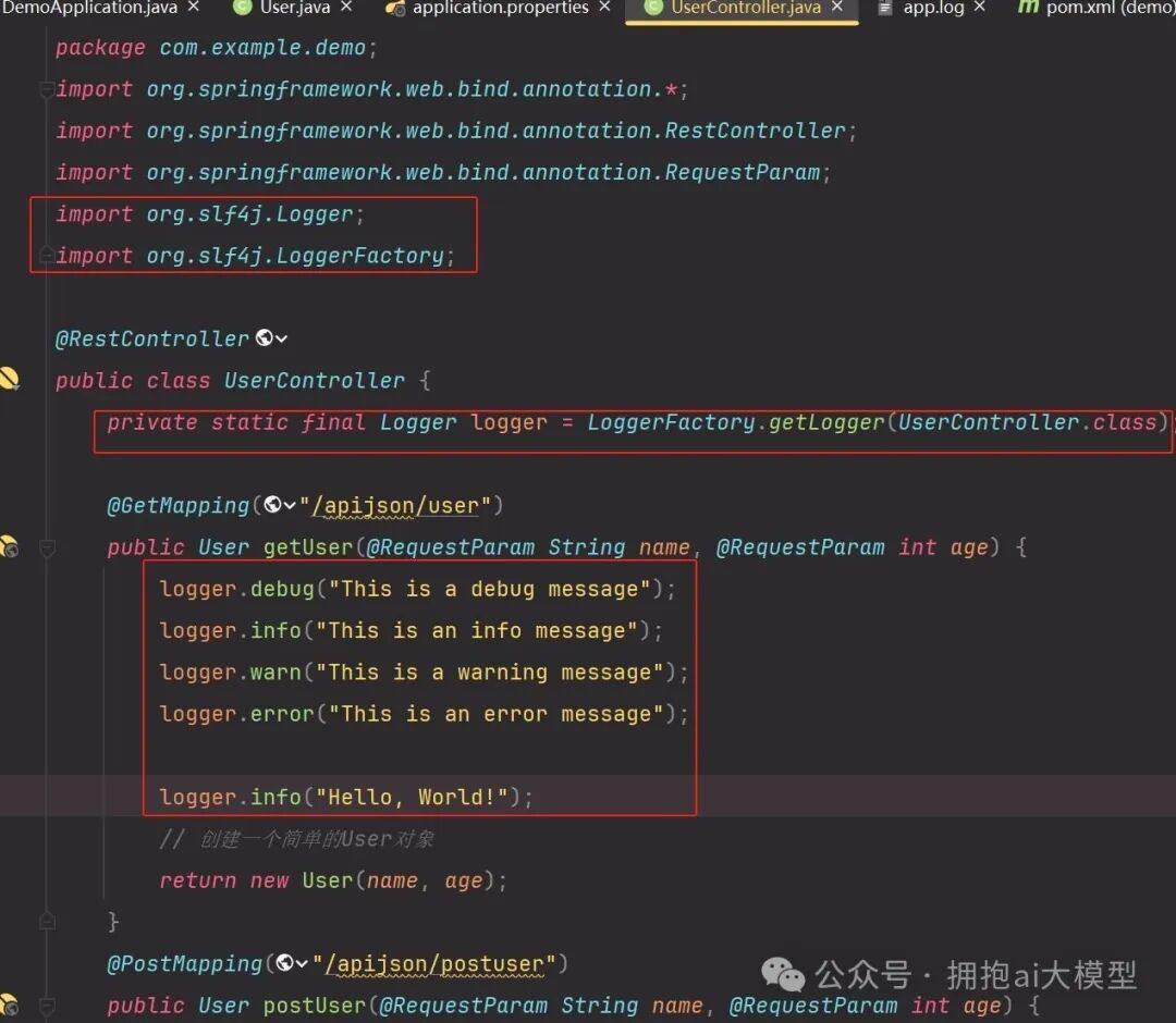使用SLF4J记录多级别日志的Java代码