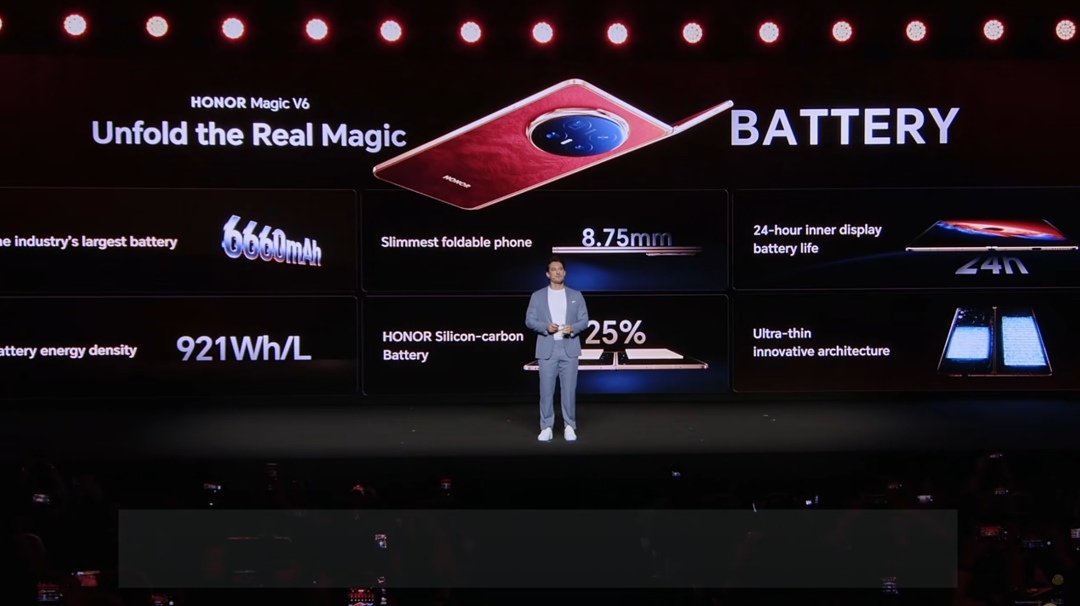 荣耀Magic V6电池与轻薄特性介绍