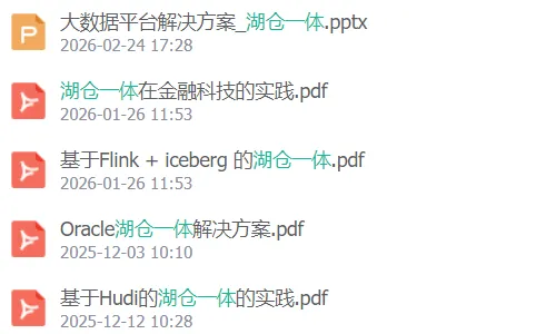 湖仓一体相关技术方案文档列表