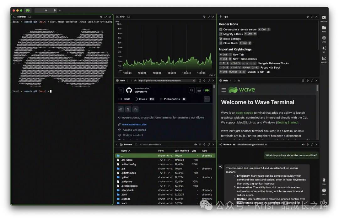 Wave Terminal 终端界面截图