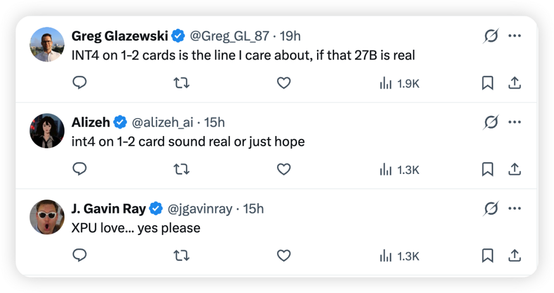 Twitter上关于INT4部署的热议截图