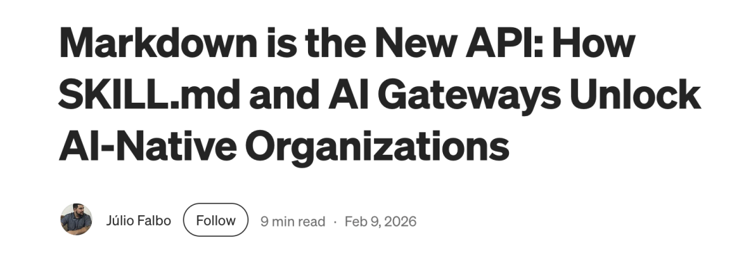 文章标题截图：Markdown is the New API
