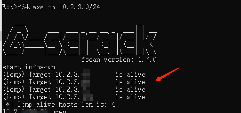 首次内网扫描结果