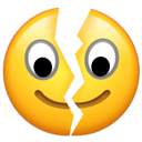 表情符号：裂开的脸，表达震惊情绪