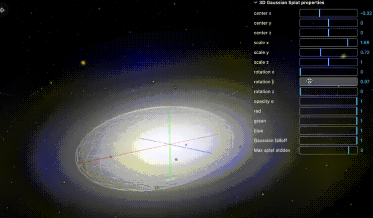 3D高斯泼溅属性控制面板动图