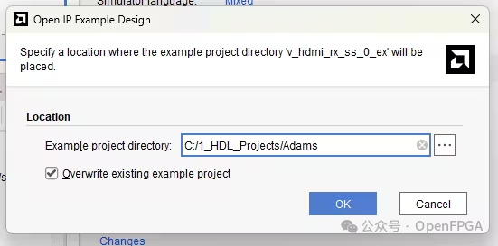 指定示例项目目录