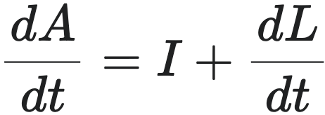 dA／dt = I + dL／dt