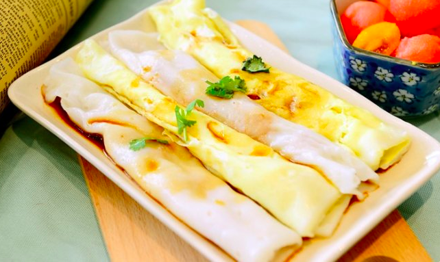 一份精致的广式肠粉