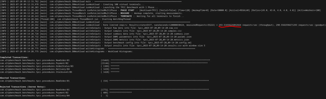 启用频繁autovacuum后的性能输出