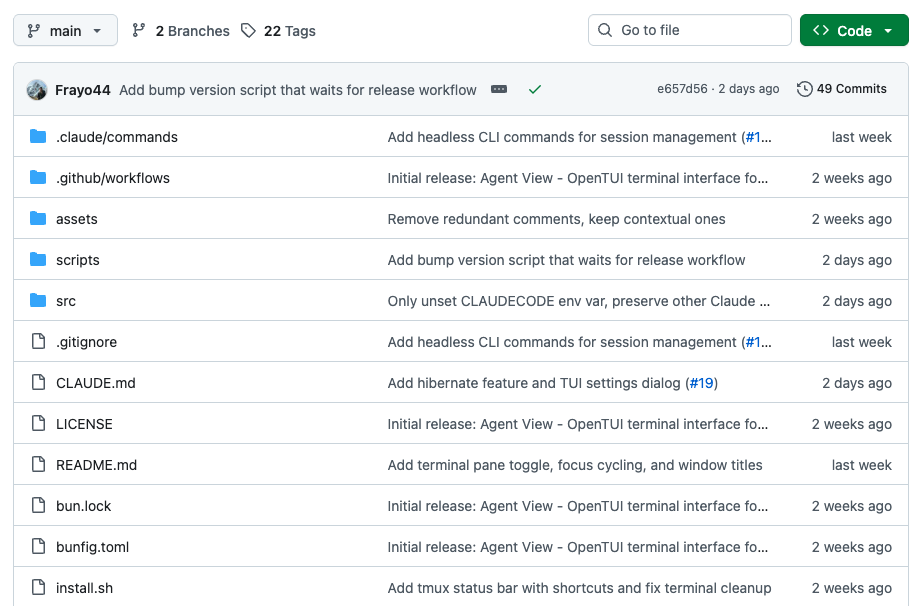 Agent View GitHub 仓库文件结构