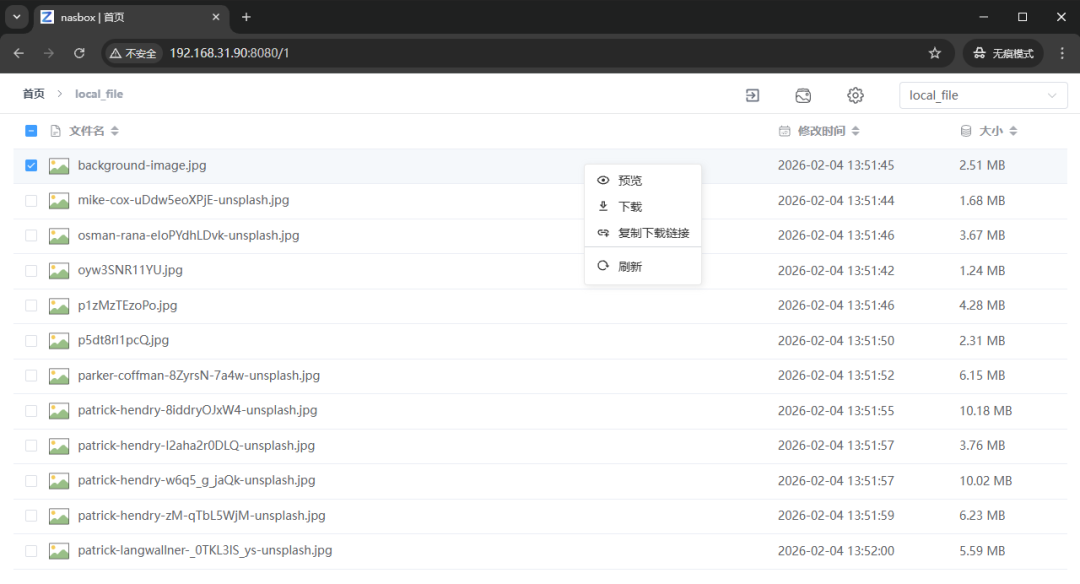 ZFile访客已授权可下载文件