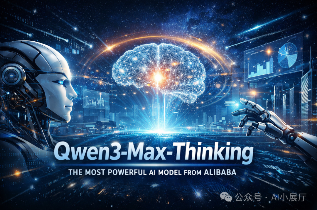 Qwen3-Max-Thinking科幻风格宣传图