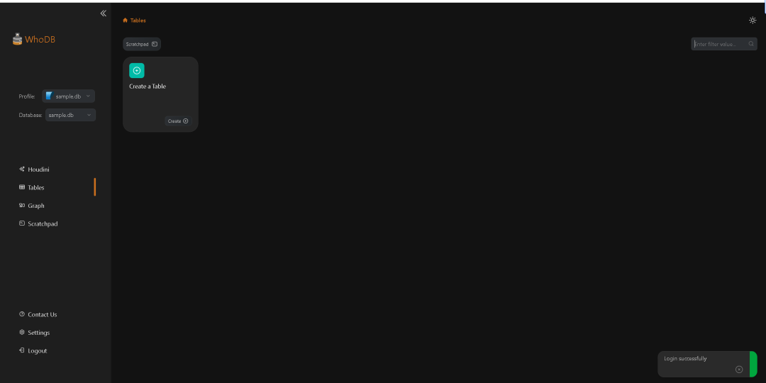 WhoDB 创建表弹窗