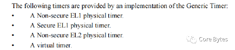 ARM通用计时器提供的四种定时器类型