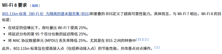 802.11bn Wi-Fi 8性能要求文档截图