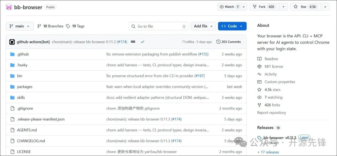 bb-browser的GitHub仓库页面