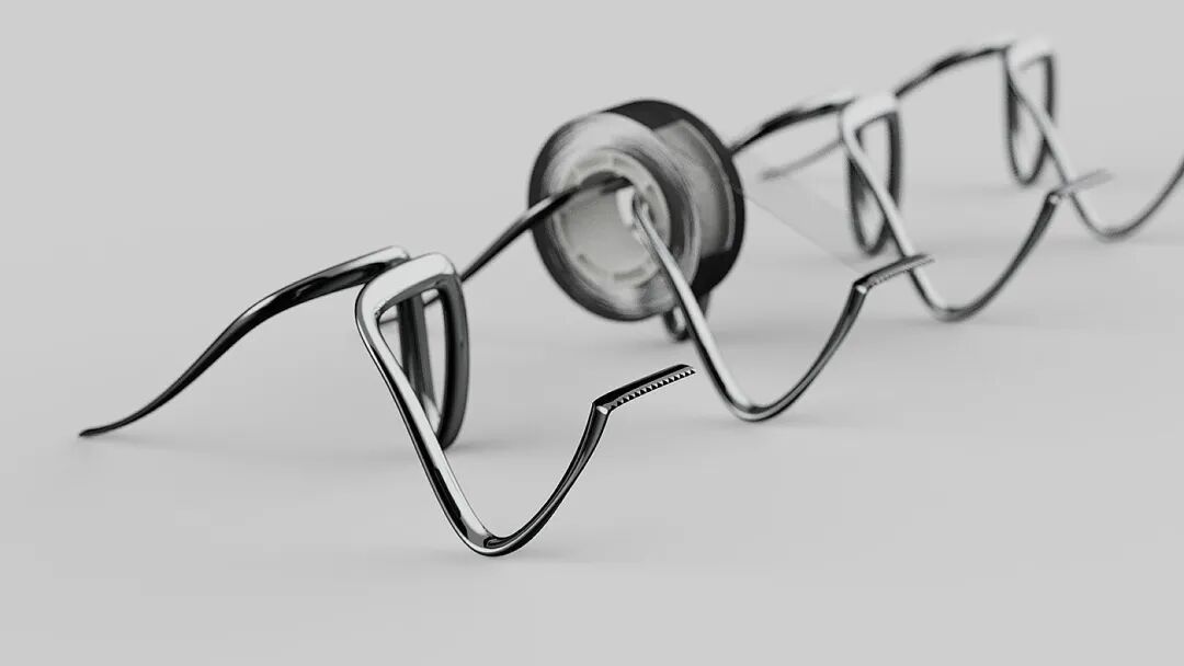 DNA螺旋状金属结构渲染图