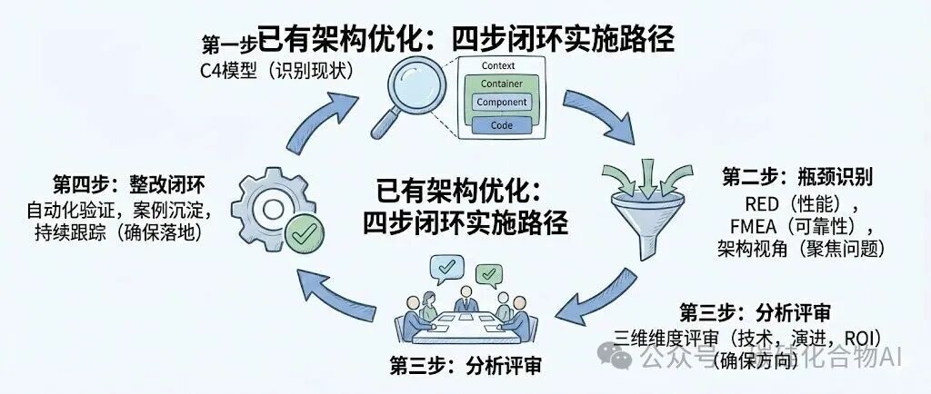 已有架构优化四步闭环实施路径