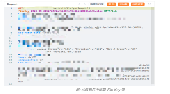从数据包中提取 File Key 值