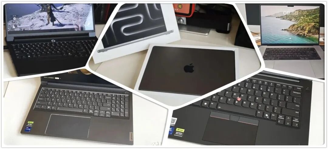 多款高端笔记本电脑外观展示图