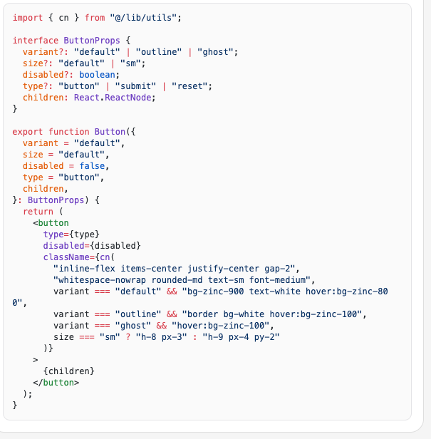 LLM重建出的完整Button组件TypeScript代码