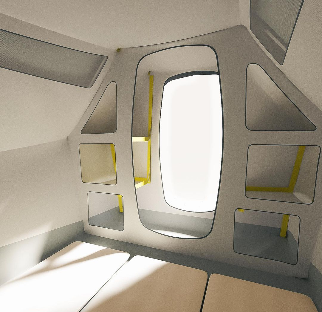 现代室内椭圆形窗户设计