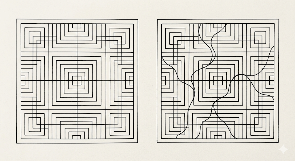 从规则网格到自由流动的转变