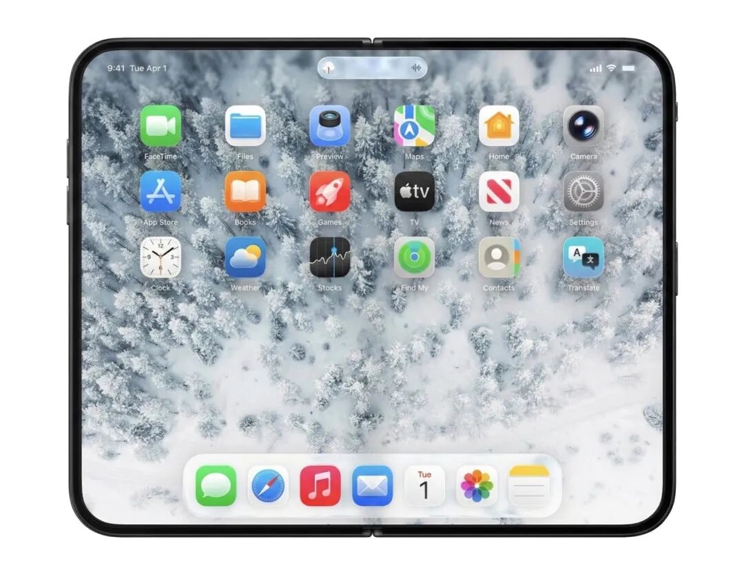 iPhone Fold 概念主屏幕界面