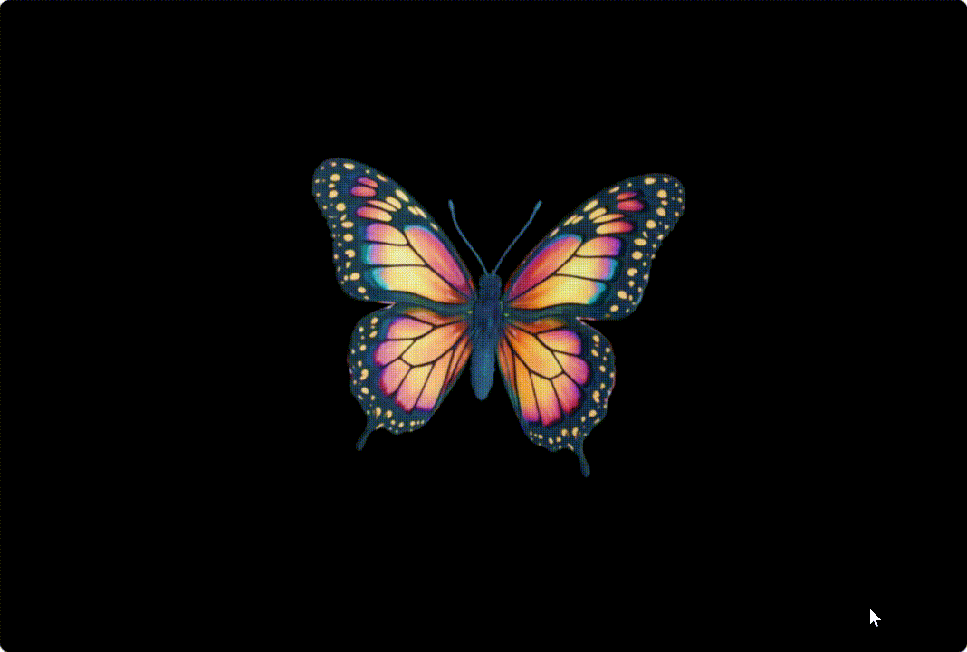 色彩斑斓的蝴蝶3D模型动图