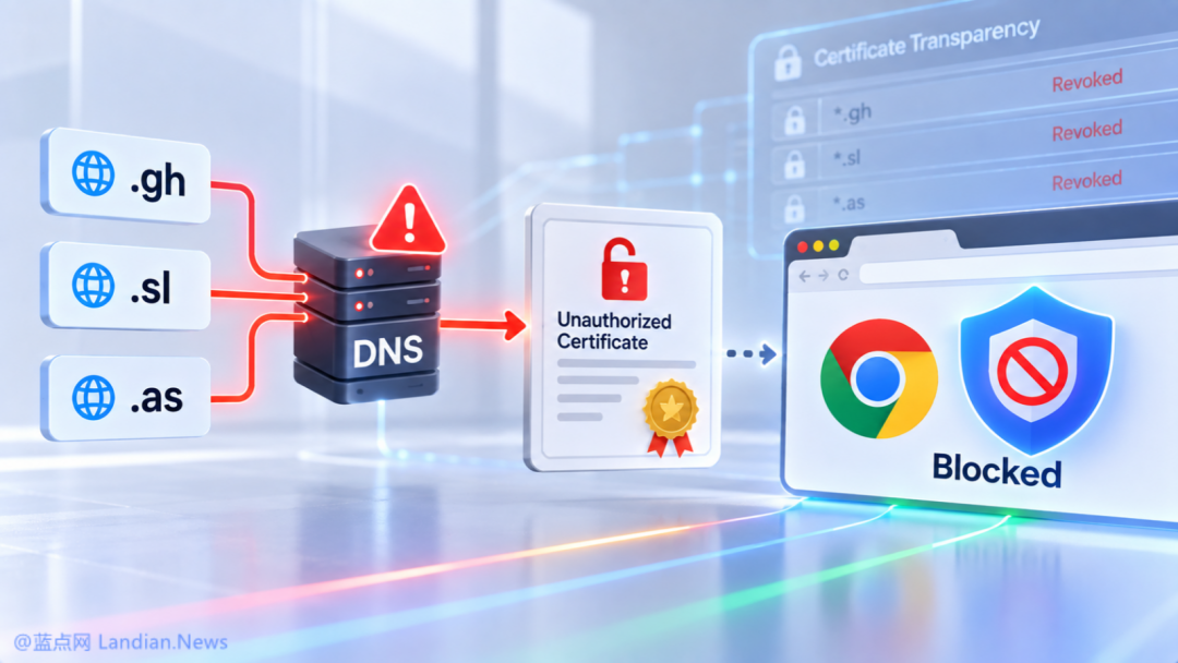 多个国别顶级域名 DNS 遭劫持，Chrome 紧急封锁未授权 TLS 证书