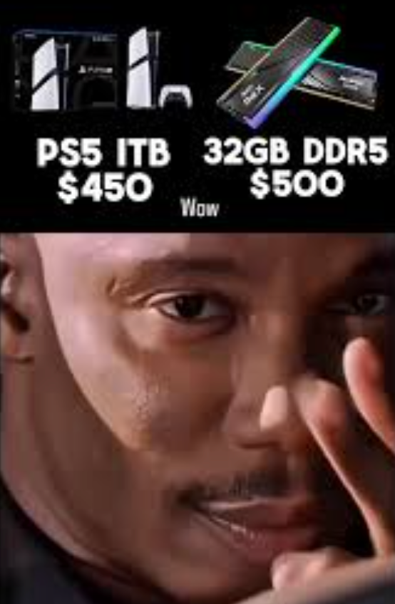 讽刺DDR5内存高价的网络梗图